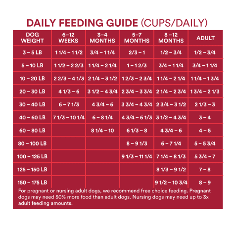 wholehearted dog food calories