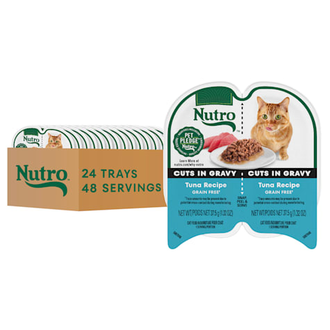 Nutro Perfect Portions Twin-Pack Tray Cuts in Gravy Tuna Recipe Grain Free Natural Wet Cat Food