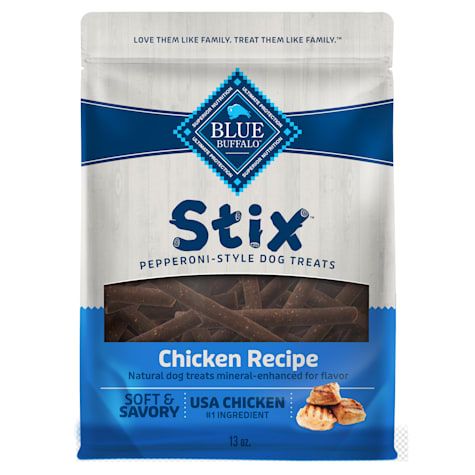 Blue Buffalo Stix Pepperoni-Style Chicken Recipe Dog Treats Made with Natural Ingredients