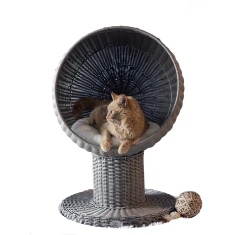 The Refined Feline Kitty Ball Bed In Smoke