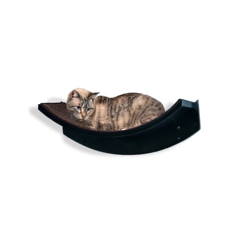 The Refined Feline Lotus Leaf Cat Shelf In Espresso