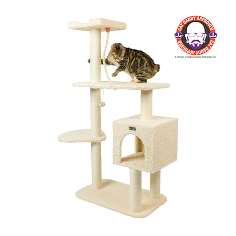 Armarkat Real Wood Cat Tree Three Levels and a Box Condo
