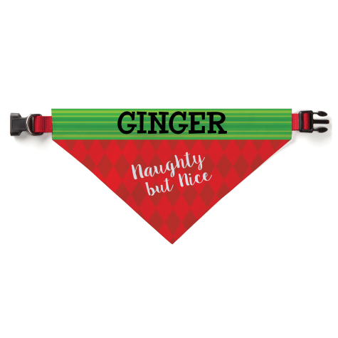 Custom Personalization Solutions Naughty, But Nice Personalized Pet Bandana Collar Cover
