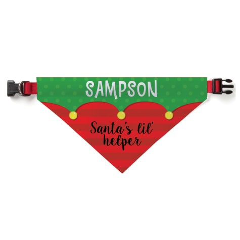 Custom Personalization Solutions Santa'S Lil Helper Personalized Pet Bandana Collar Cover