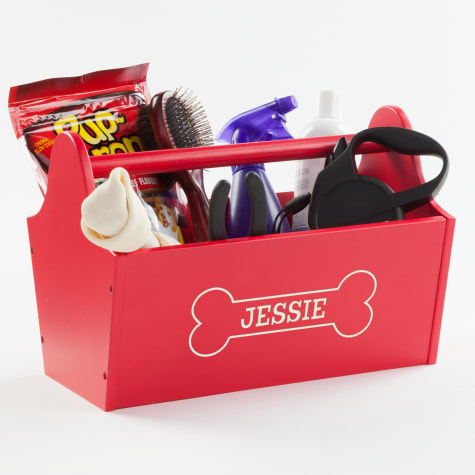 Custom Personalization Solutions Personalized Sweet Dog Storage Caddy Red