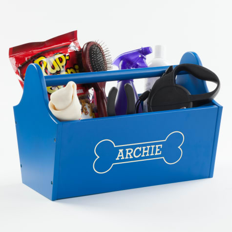 Custom Personalization Solutions Personalized Sweet Dog Storage Caddy Blue