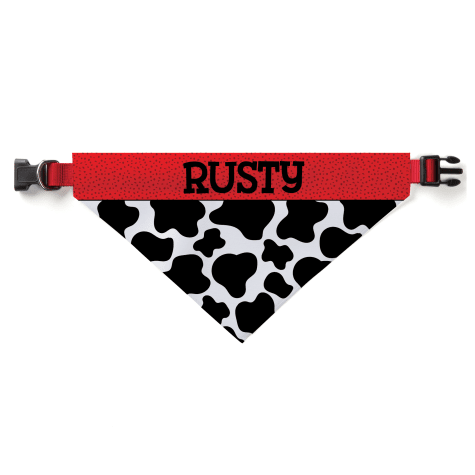 Custom Personalization Solutions Personalized Cow Pattern Dog Bandana Collar Cover