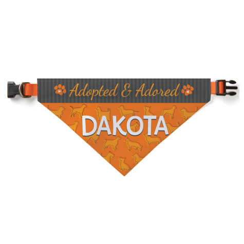 Custom Personalization Solutions Adopted & Adored Personalized Pet Bandana Collar Cover