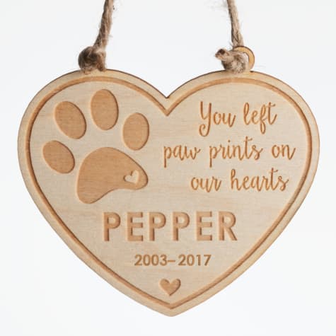 Custom Personalization Solutions Personalized Pet Memorial Wood Ornament