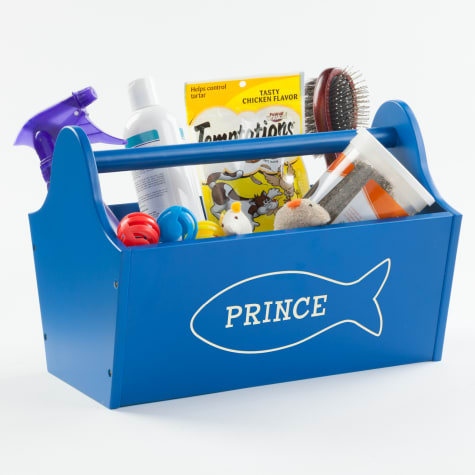 Custom Personalization Solutions Personalized Sweet Cat Storage Caddy Blue