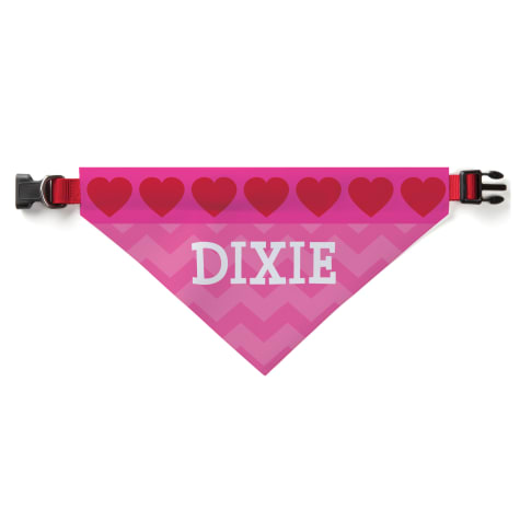 Custom Personalization Solutions Personalized Hearts Dog Bandana Collar Cover Red