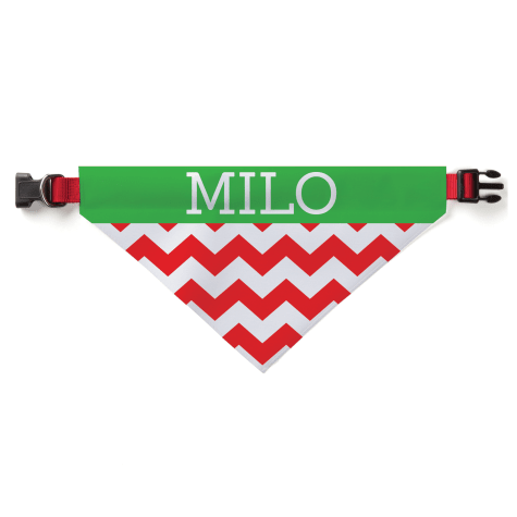 Custom Personalization Solutions Christmas Chevron Personalized Pet Bandana Collar Cover