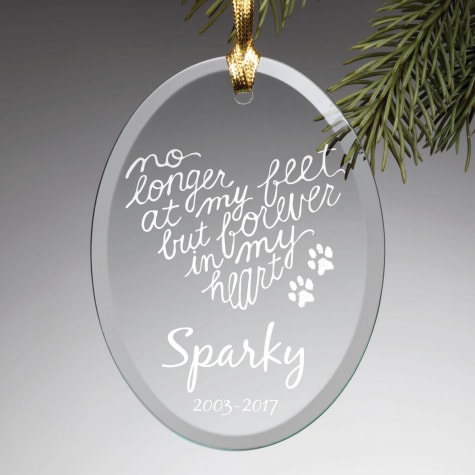 Custom Personalization Solutions Forever In My Heart Personalized Glass Dog Ornament