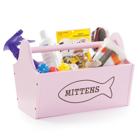 Custom Personalization Solutions Personalized Sweet Cat Storage Caddy Pink
