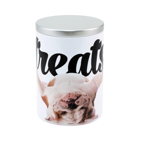 Paw Prints Tin Treat Container Bulldog