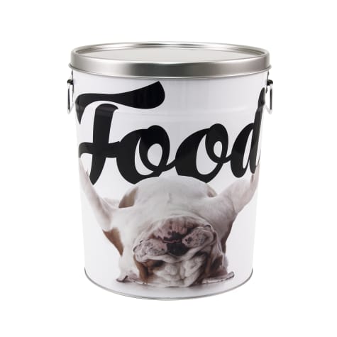 Paw Prints Tin Food Bin Bulldog