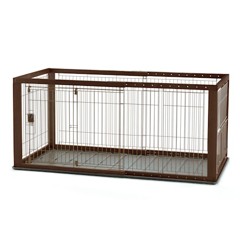 Richell Expandable Pet Crate, Brown