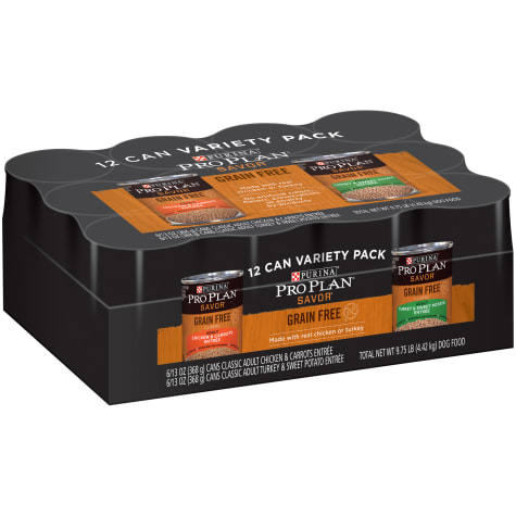 Purina Pro Plan Savor Grain Free With Real Chicken And Turkey Dog Food Variety Pack 13 Oz Count Of 12 Petco