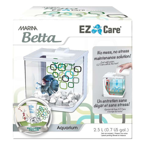 Marina White Betta Aquarium EZ Care Plus Kit