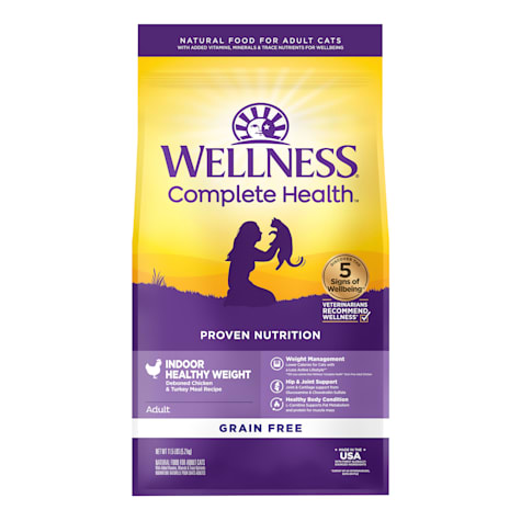 Wellness Complete Health Grain-Free Indoor Healthy Weight Chicken & Turkey Meal Recipe Dry Cat Food