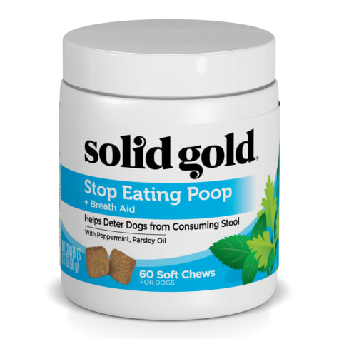 Solid Gold Stop Eating Poop Chews for Dogs with Coprophagia; Natural Supplement with Peppermint and Parsley Oil