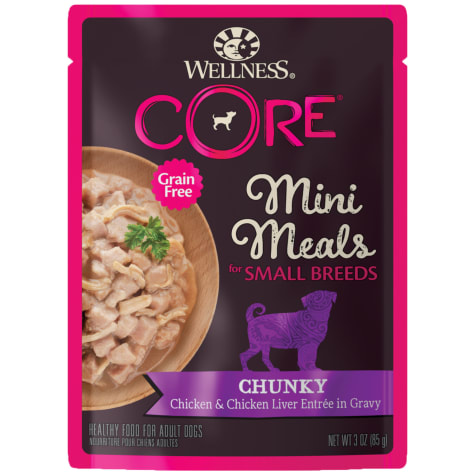 Wellness CORE Natural Grain Free Small Breed Mini Meals Chunky Chicken & Chicken Liver Entree Wet Dog Food