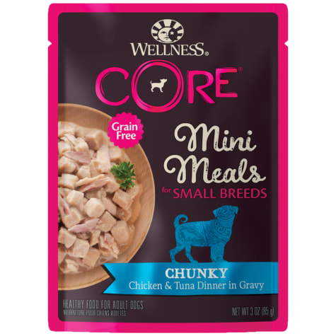 Wellness CORE Natural Grain Free Small Breed Mini Meals Chunky Chicken & Tuna Dinner in Gravy Wet Dog Food