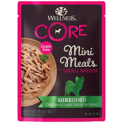 Wellness CORE Natural Grain Free Small Breed Mini Meals Shredded Chicken & Lamb Entree in Gravy Wet Dog Food