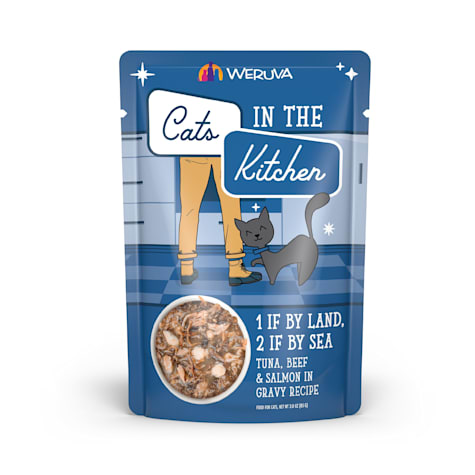 Cats in the Kitchen Originals 1 If By Land, 2 If By Sea Tuna, Beef & Salmon in Gravy Recipe Wet Cat Food