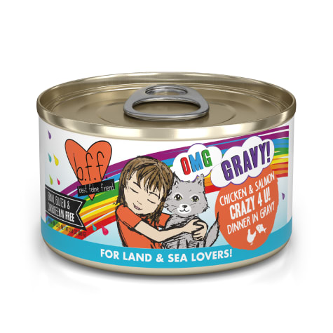 B.F.F. OMG Crazy 4 U! Chicken & Salmon Dinner in Gravy Wet Cat Food