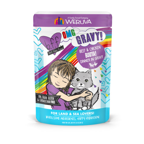 B.F.F. OMG Booya! Beef & Chicken Dinner in Gravy Wet Cat Food