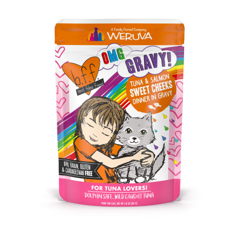 B.F.F. OMG Sweet Cheeks Tuna & Salmon Dinner in Gravy Wet Cat Food