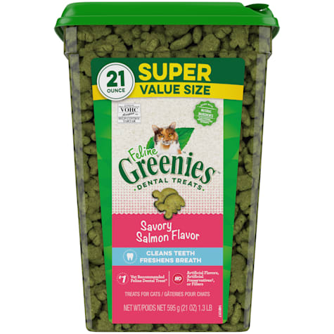 Greenies Natural Savory Salmon Flavor Adult Dental Cat Treats