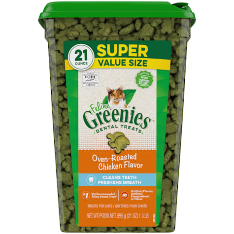 Greenies Natural Oven Roasted Chicken Flavor Adult Dental Cat Treats