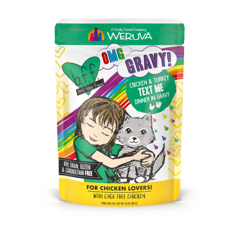 B.F.F. OMG Text Me Chicken & Turkey Dinner in Gravy Wet Cat Food