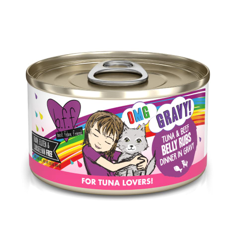 B.F.F. OMG Belly Rubs Tuna & Beef Dinner in Gravy Wet Cat Food