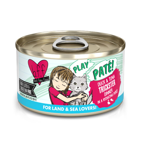 B.F.F. P.L.A.Y. Trickster Duck & Tuna Dinner in a Hydrating Puree Wet Cat Food