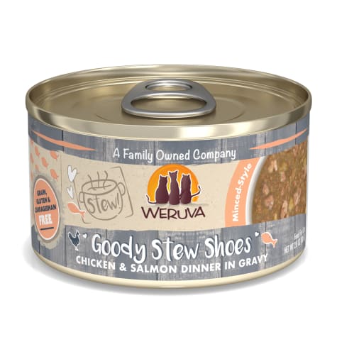 Weruva Stew! Goody Stew Shoes Chicken & Salmon Dinner in Gravy Wet Cat Food