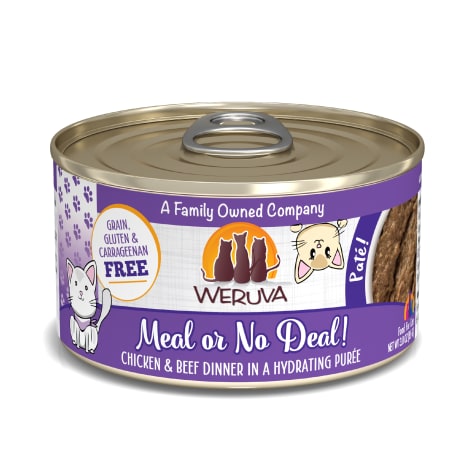 Weruva Pate Meal or No Deal! Chicken & Beef Dinner in a Hydrating Puree Wet Cat Food