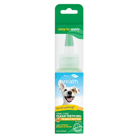 TropiClean Fresh Breath Peanut Butter Oral Care Clean Teeth Gel for Dogs