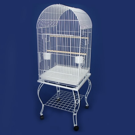 YML Dometop White Parrot Cage With Stand