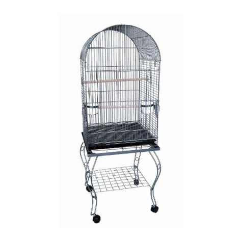 YML Dometop Silver Parrot Cage With Stand