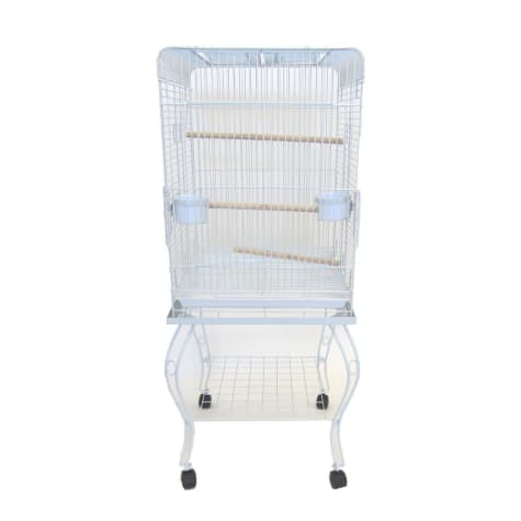 YML Open Top White Parrot Cage With Stand