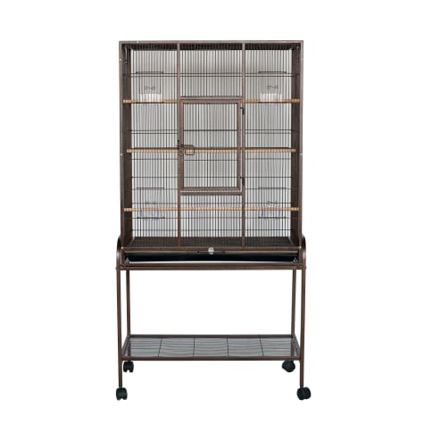 YML Bar Spacing Copper Aviary Bird Cage With Stand