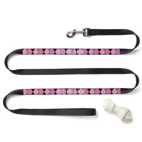 Custom Personalization Solutions Personalized Pink Argyle Dog Leash