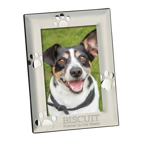 Custom Personalization Solutions Personalized Vertical Silver Dog Memorial Frame