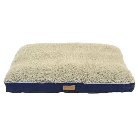 Dallas Manufacturing Denim Gusset Memory Foam Blue Piping Dog Bed