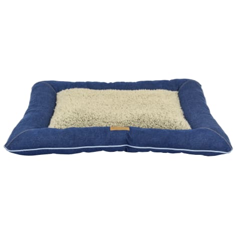 Dallas Manufacturing Denim Pillow Blue Piping Dog Bed
