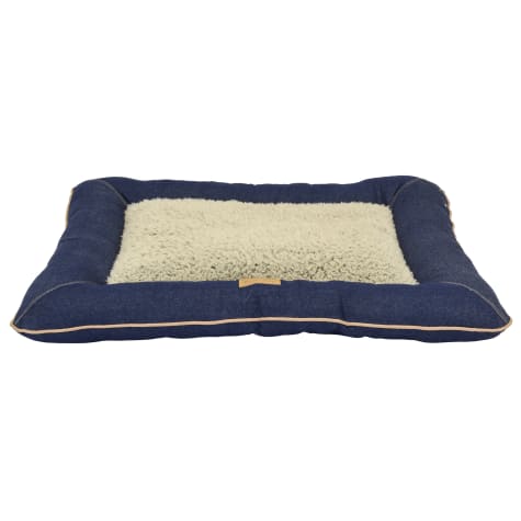 Dallas Manufacturing Denim Pillow Grey Piping Dog Bed