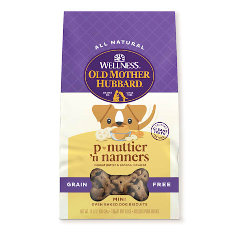 Wellness Old Mother Hubbard Classic P-Nuttier 'N Nanners Grain Free Mini Oven-Baked Biscuits Dog Treats
